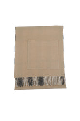 Burberry St Helene Beige Cashmere Blend Reversible Check Scarf (Pre-owned)