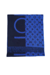 Louis Vuitton Monogram Split Blue Scarf (Pre-owned)