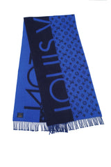 Louis Vuitton Monogram Split Blue Scarf (Pre-owned)