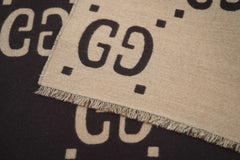 Gucci Wool Silk GG Monogram Freedom Beige Scarf (Pre-owned)