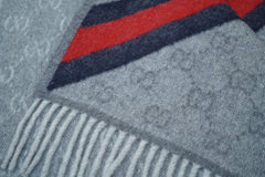 Gucci Monogram Supreme GG Wool Scarf (Pre-owned)