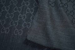 Gucci Half GG Monogram Pattern Wool & Silk Scarf (Pre-owned)
