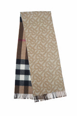 Burberry Beige Reversible Check Cashmere Scarf (Pre-owned)