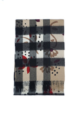 Burberry Cashmere Beige Plaid Print Scarf (Pre-owned)