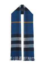 Burberry Check Cashmere Blue Scarf (Pre-owned)