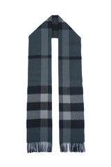Burberry Men's Mega Cashmere Grey Check Scarf (Pre-owned)
