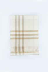 Burberry White Alabaster Classic Check Cashmere scarf (Pre-Owned)