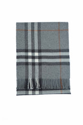BURBERRY Grey Check Cashmere Scarf (Pre- Owned)