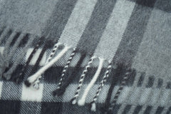 BURBERRY Grey Check Cashmere Scarf (Pre- Owned)