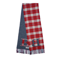 Merino/Cashmere Logo Plaid Print Vintage Pre-Loved Scarf