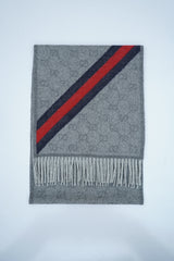 Gucci Monogram Supreme GG Wool Scarf (Pre-owned)
