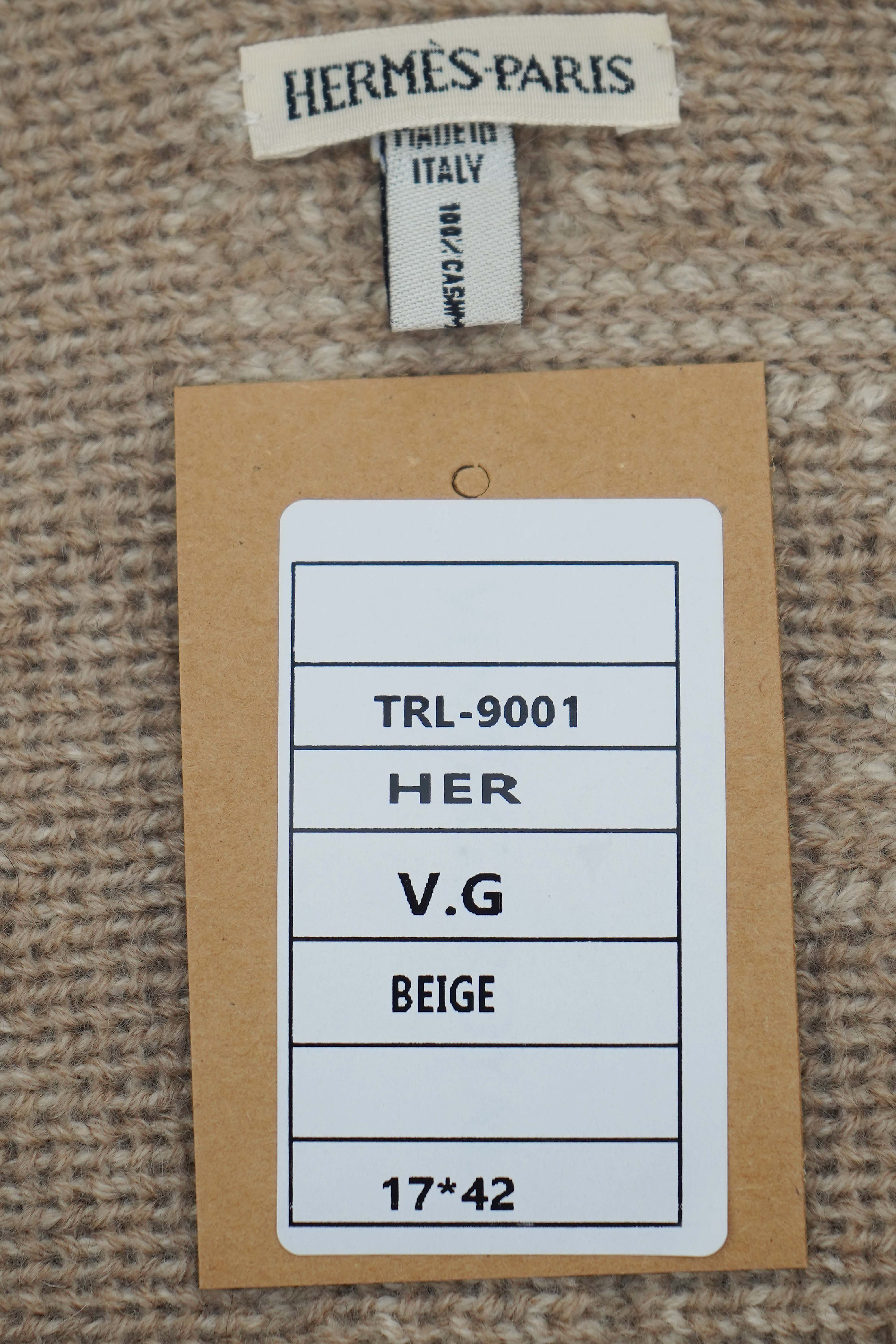 Hermes Vintage Cashmere Beige Scarf (Pre-owned)