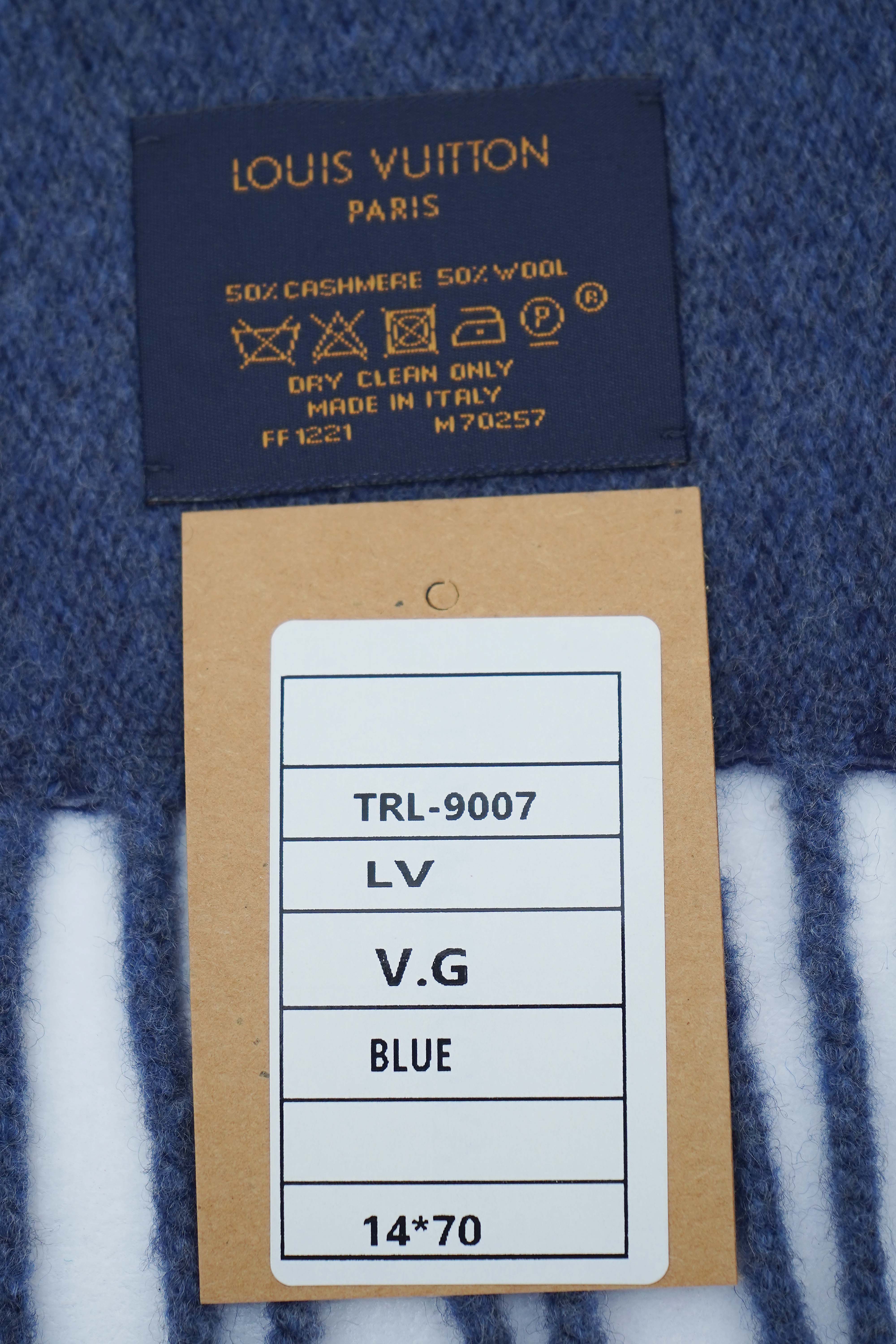 Louis Vuitton Monogram Gradient Blue Scarf (Pre-owned)