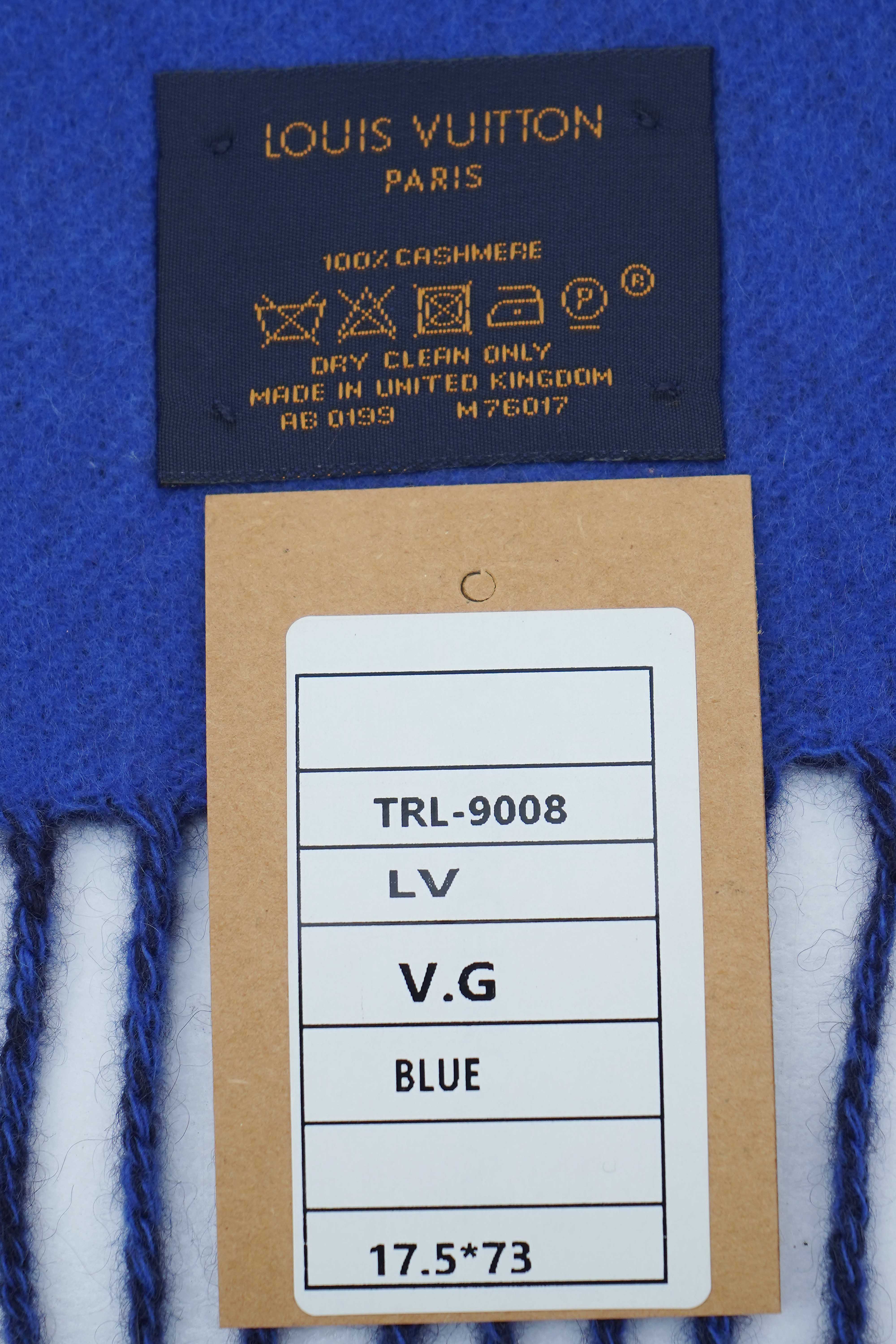 Louis Vuitton Monogram Split Blue Scarf (Pre-owned)
