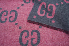 Gucci Jacquard Wool & Silk Grey Scarf (Pre-owned)