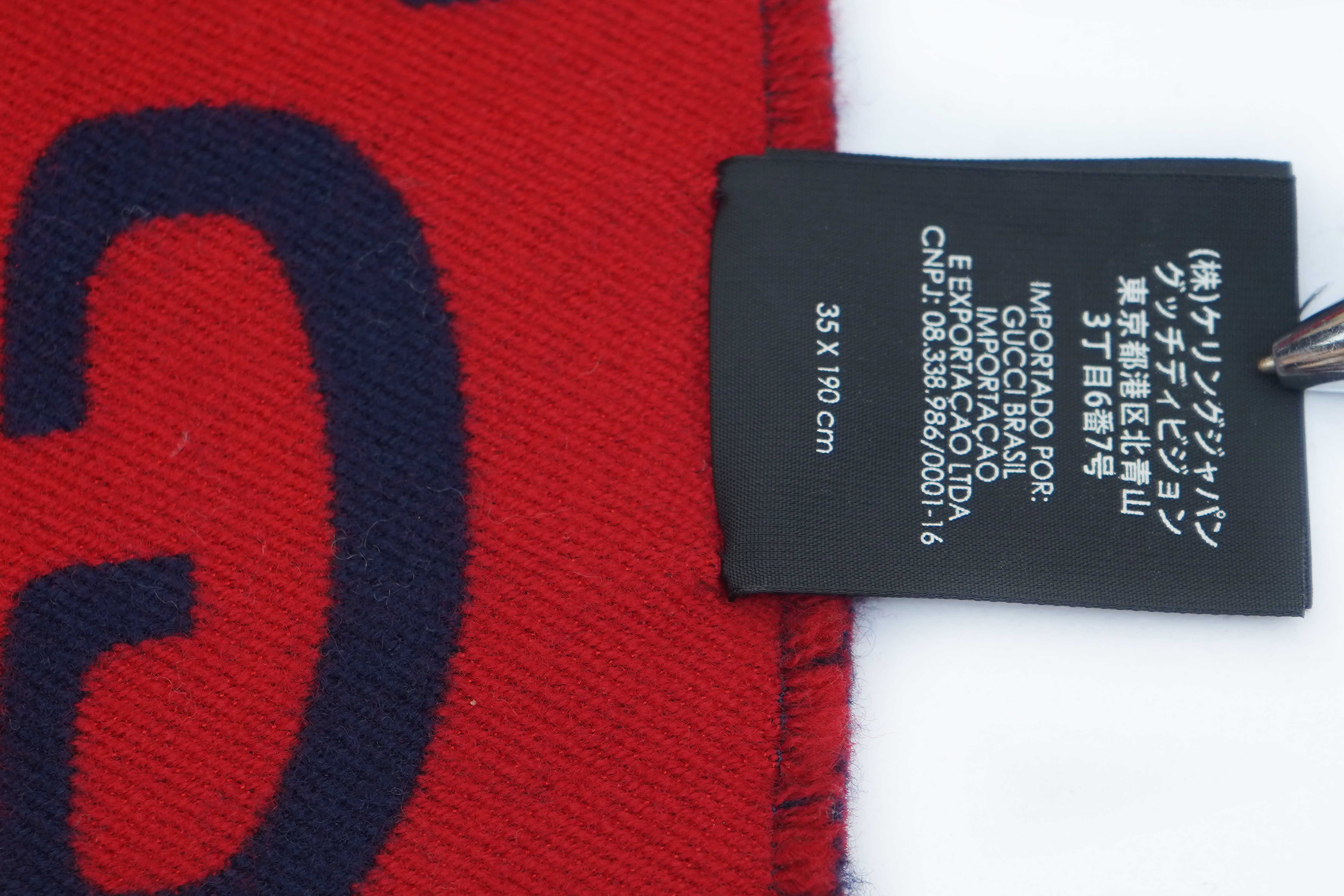 Gucci Jacquard Wool & Silk Blue Scarf (Pre-owned)