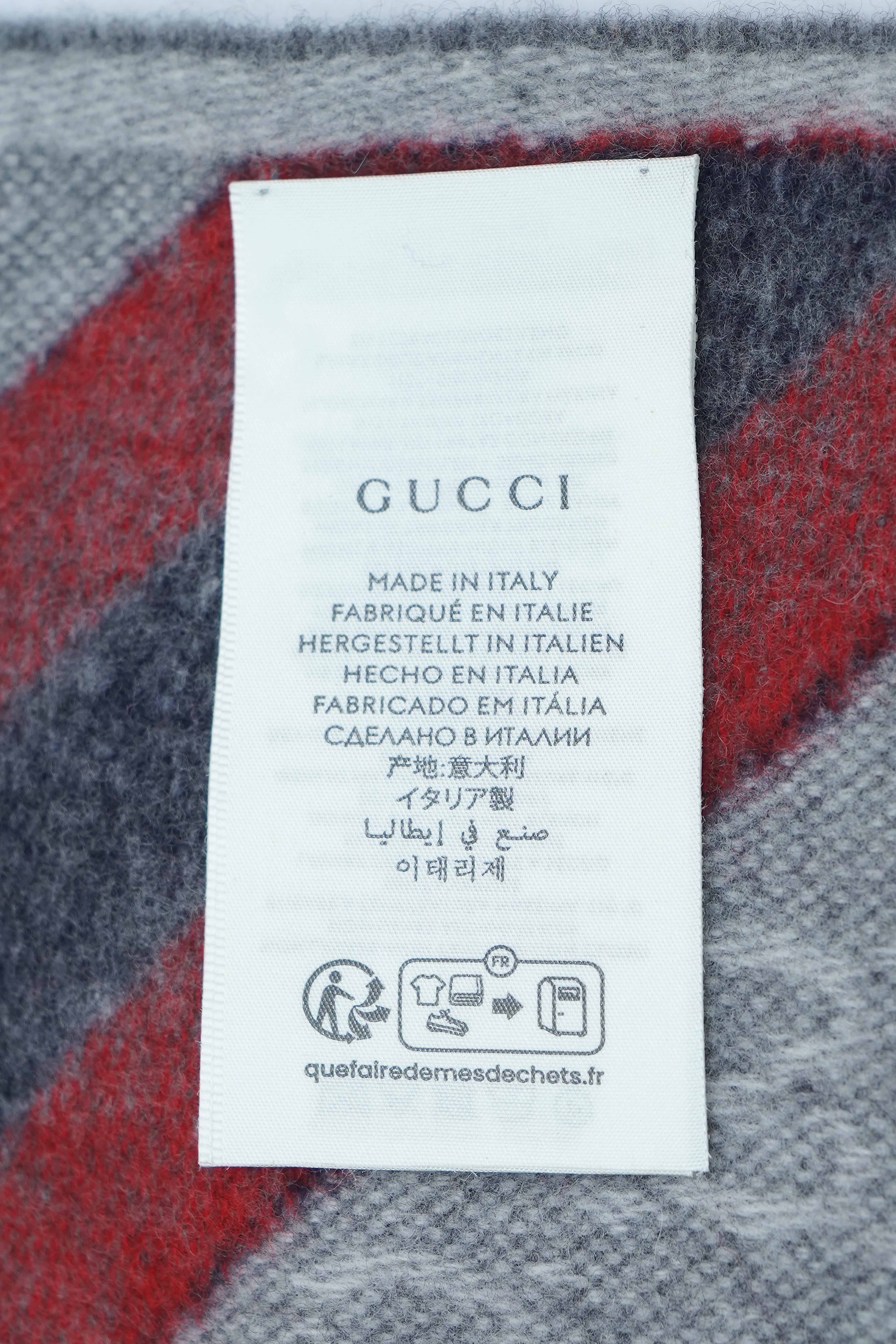 Gucci Monogram Supreme GG Wool Scarf (Pre-owned)