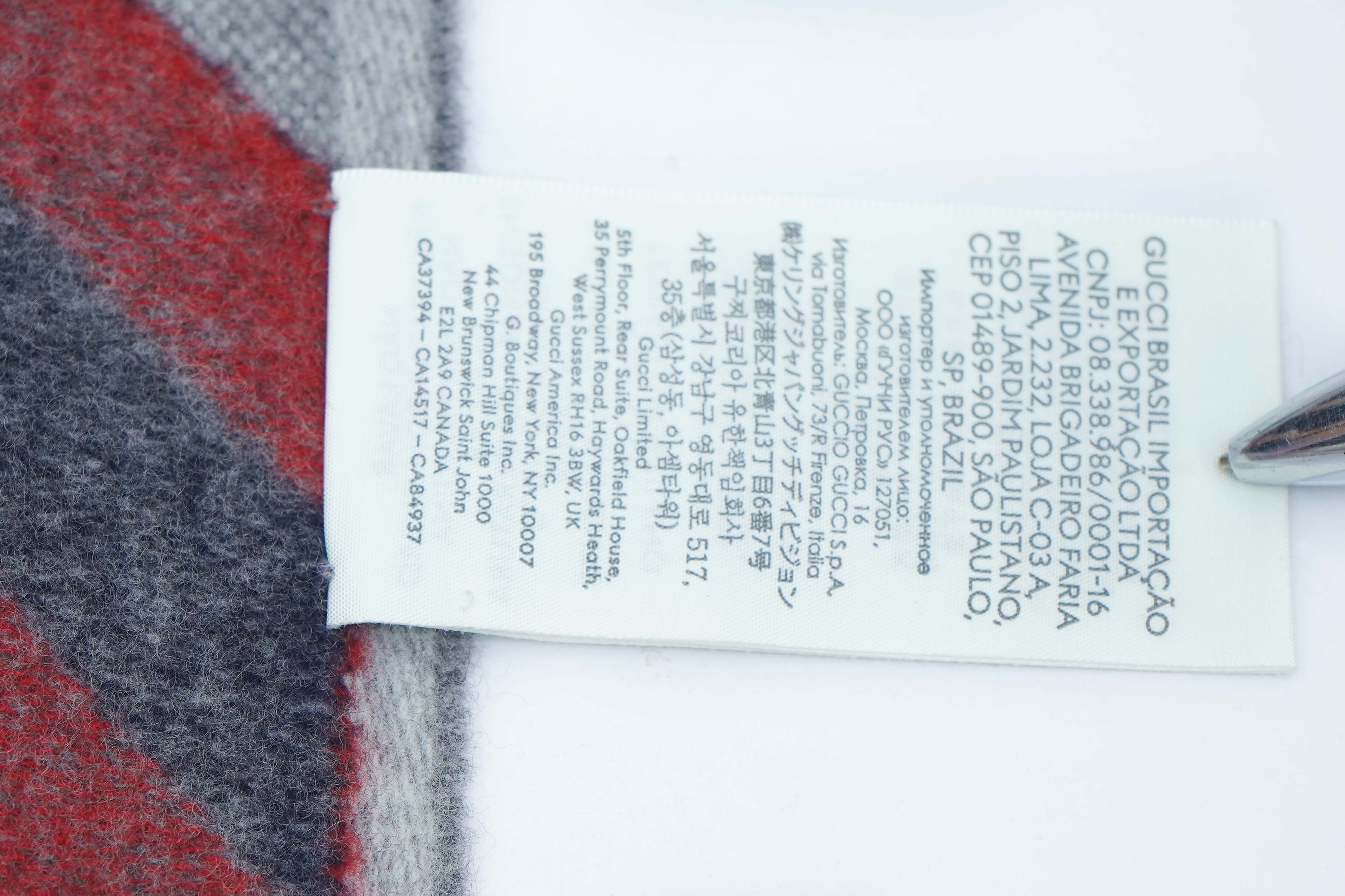 Gucci Monogram Supreme GG Wool Scarf (Pre-owned)