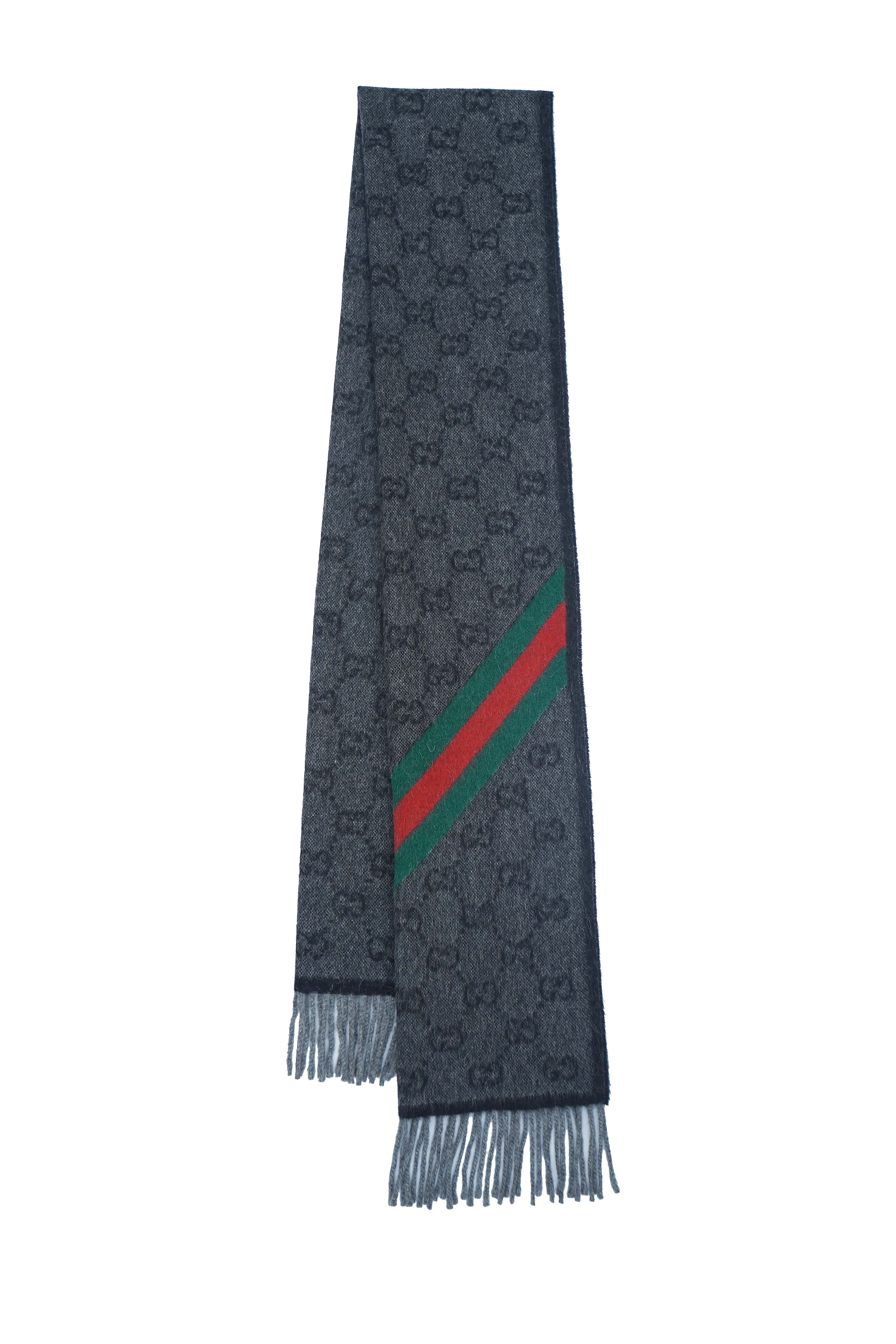 Gucci Monogram Supreme GG Wool Scarf (Pre-owned)