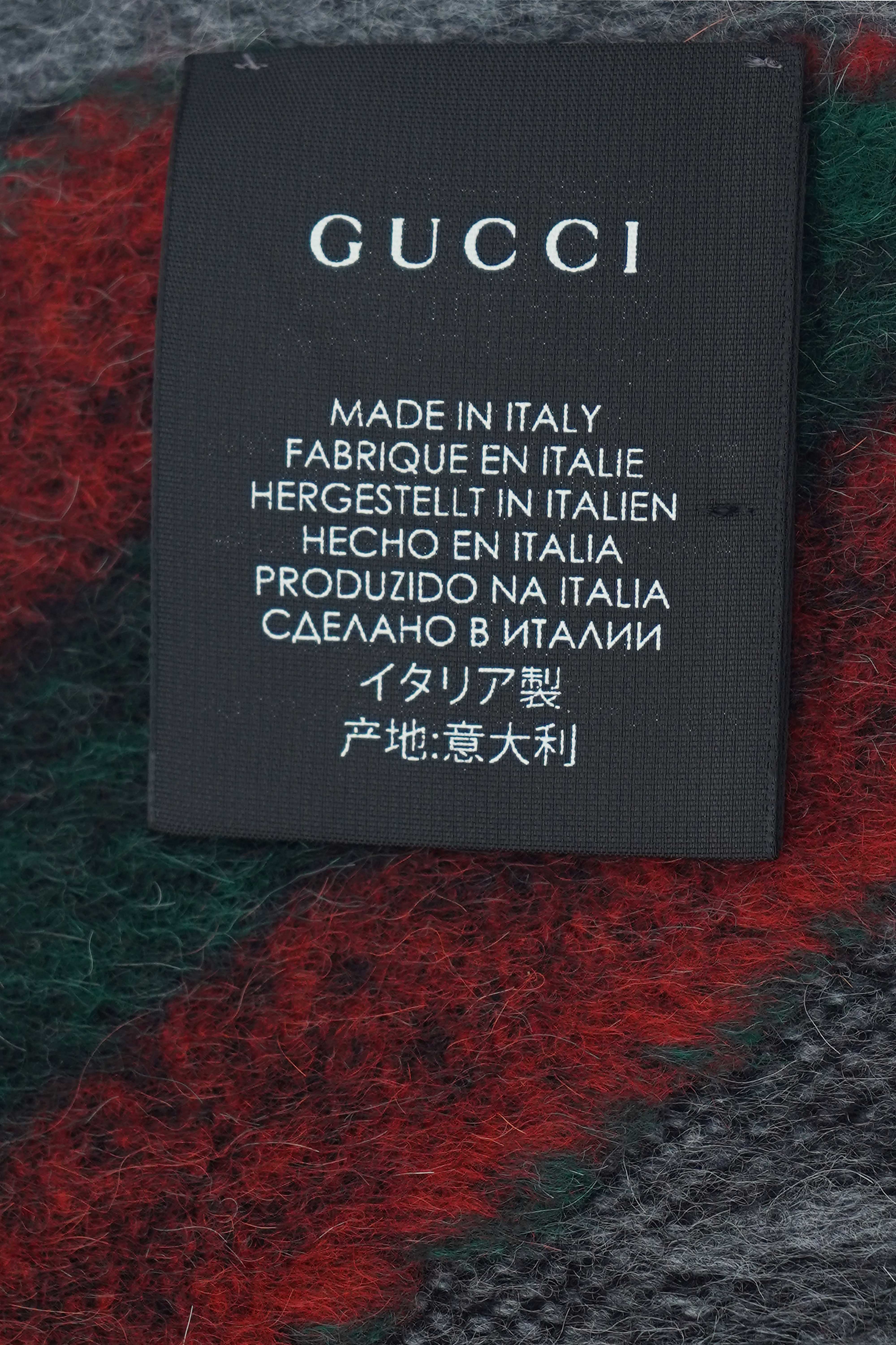 Gucci Monogram Supreme GG Wool Scarf (Pre-owned)