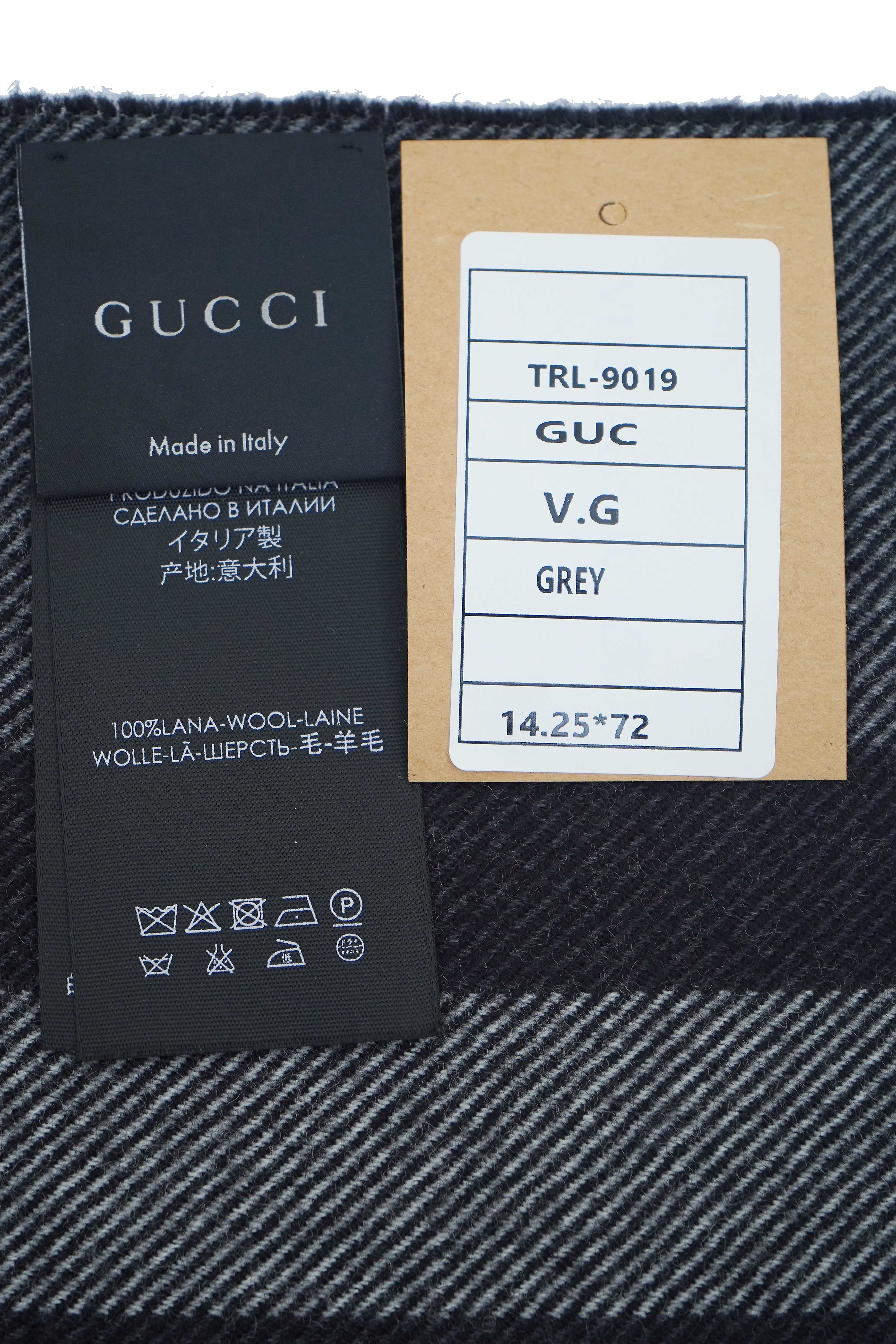 Gucci Charcoal Grey Wool Scarf (Pre-owned)