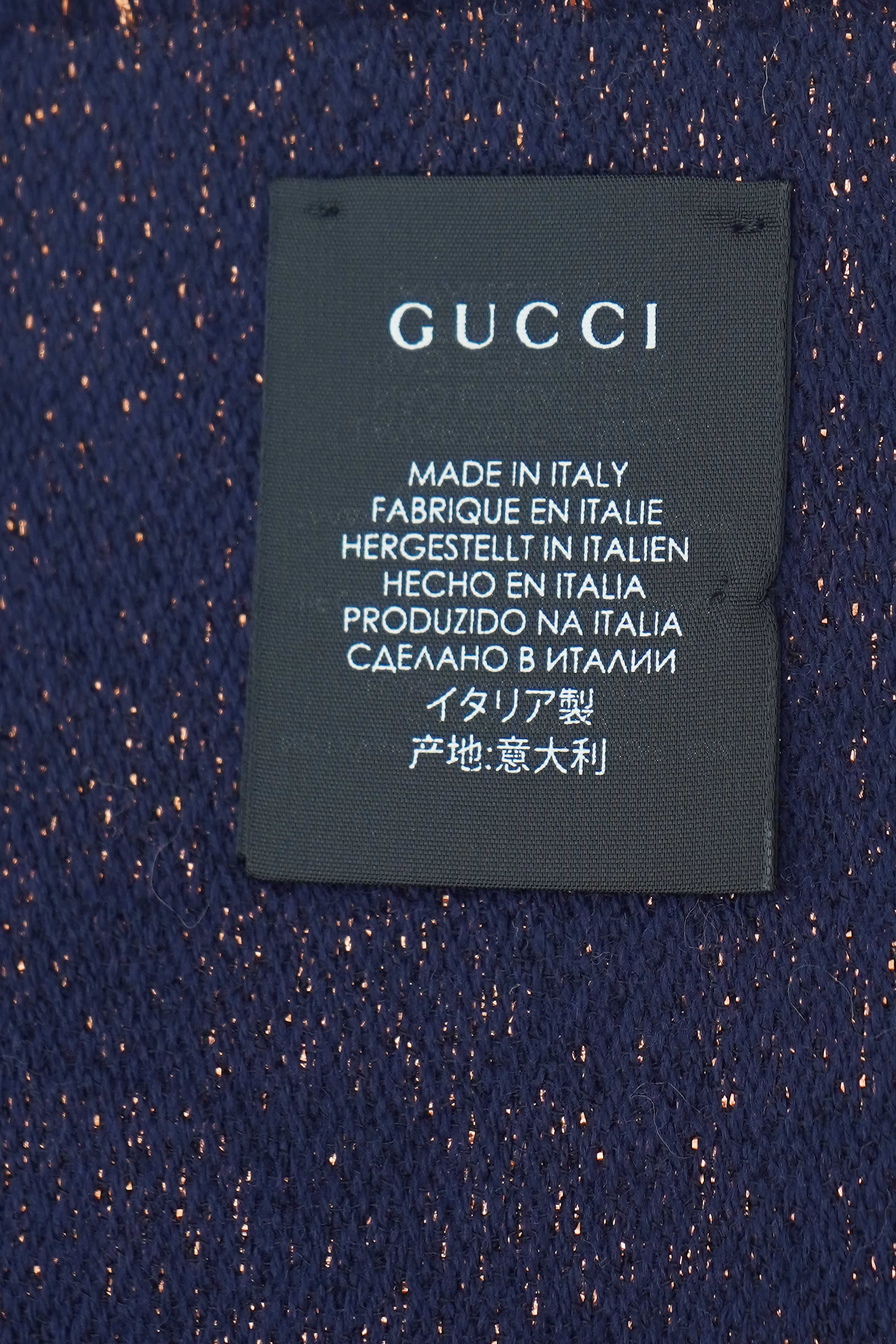 Gucci Wool Silk Jacquard GG Monogram Stenix Scarf (Pre-owned)