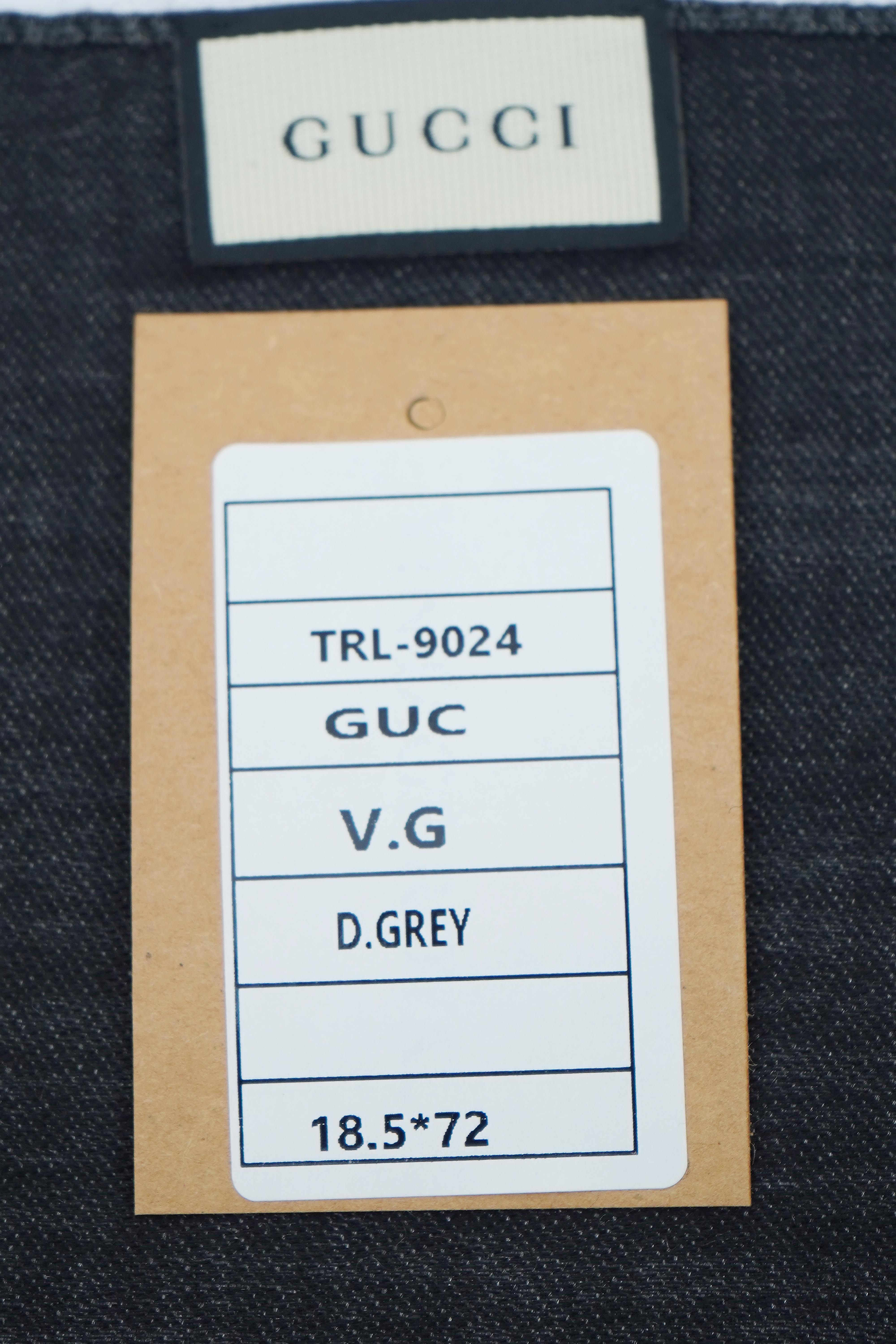 Gucci Half GG Monogram Pattern Wool & Silk Scarf (Pre-owned)