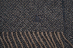 Chanel 2010s Fringed Check Logo Scarf (Pre-owned)