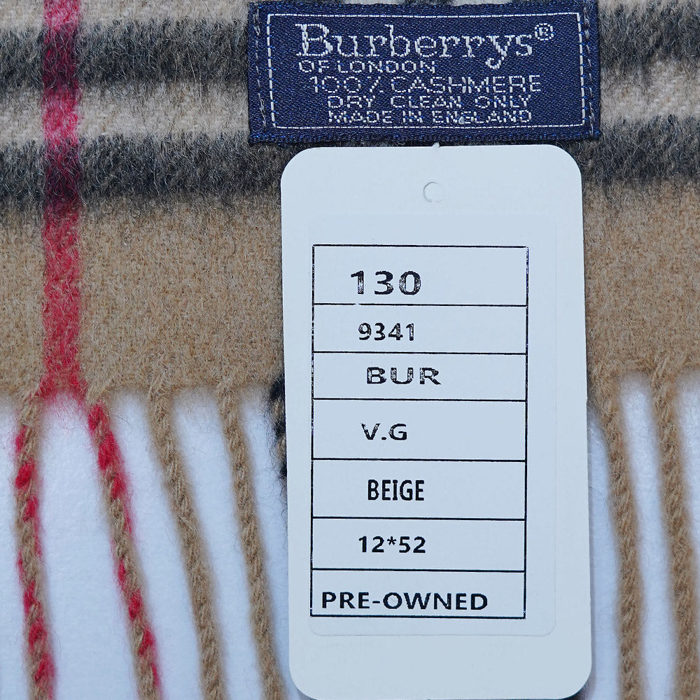 Cashmere Plaid Print Vintage Pre-Loved Scarf