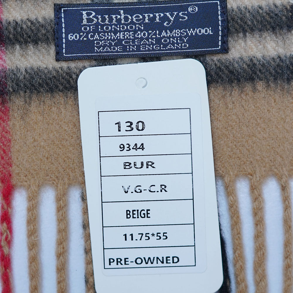 Cashmere Plaid Print Vintage Pre-Loved Scarf