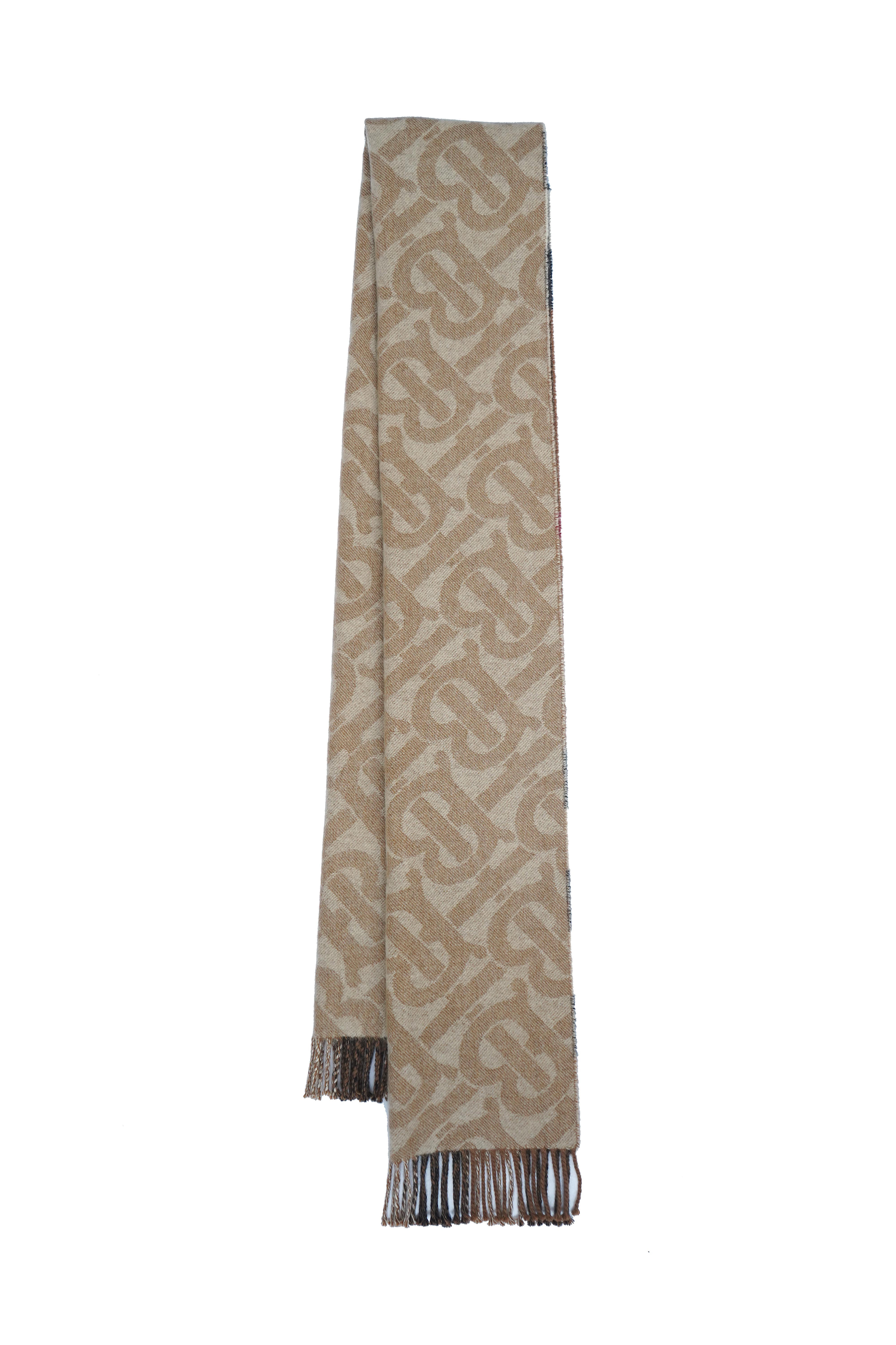 Burberry Beige Reversible Check Cashmere Scarf (Pre-owned)