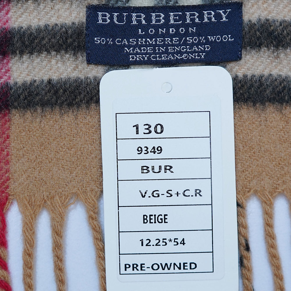 Cashmere Plaid Print Vintage Pre-Loved Scarf