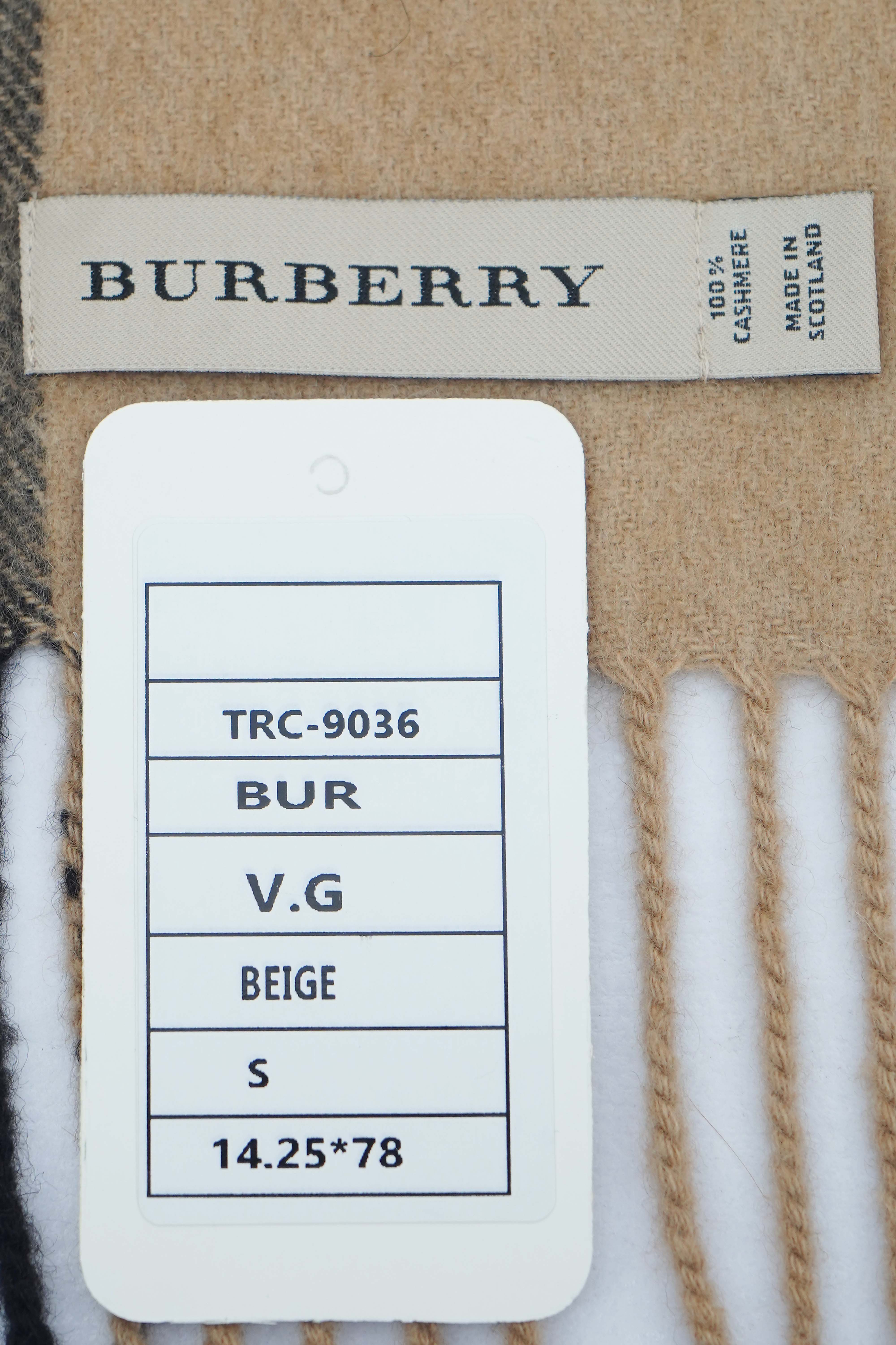 Burberry Check Cashmere Beige Scarf (Pre-owned)