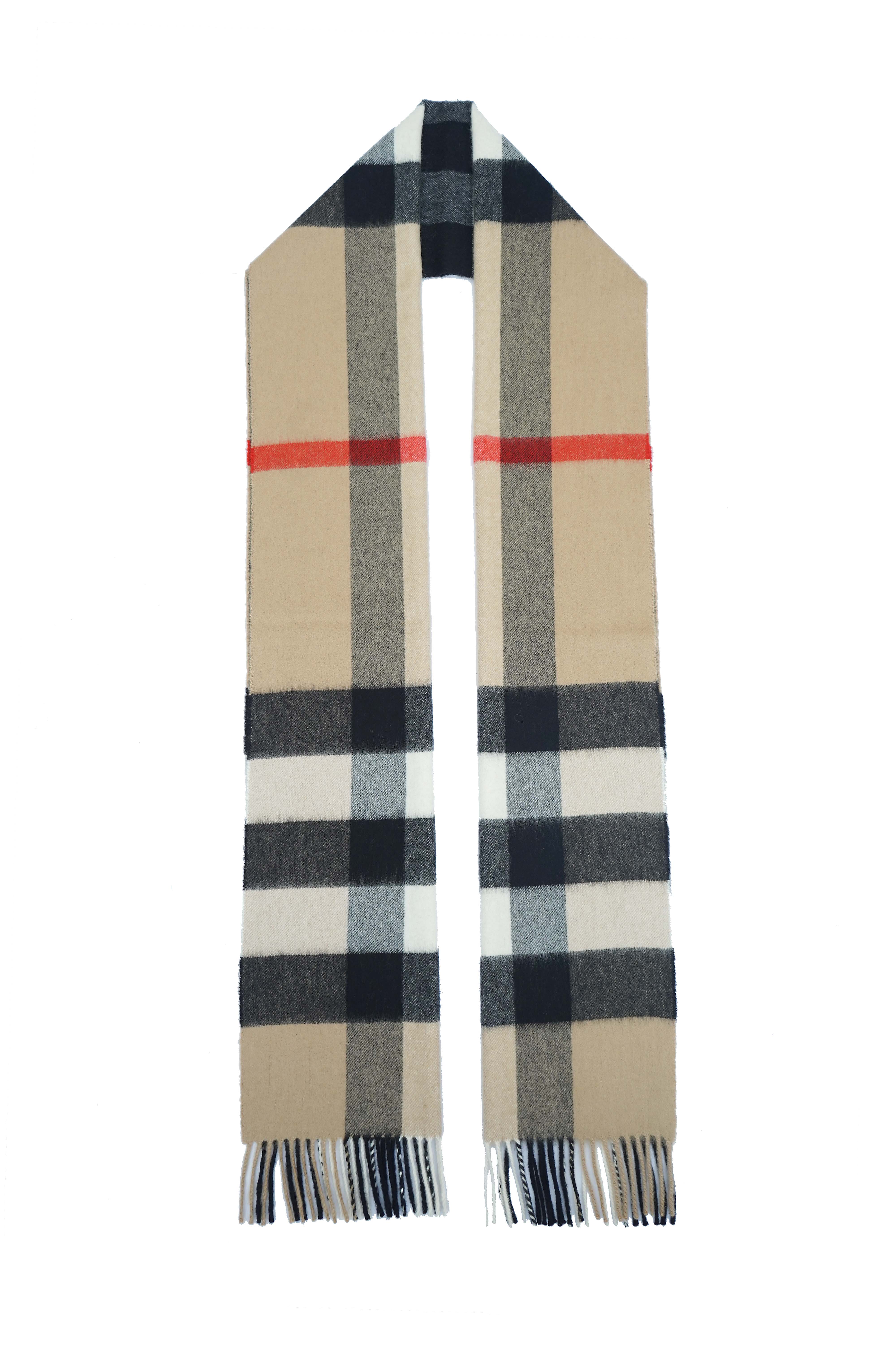 Burberry Check Cashmere Beige Scarf (Pre-owned)