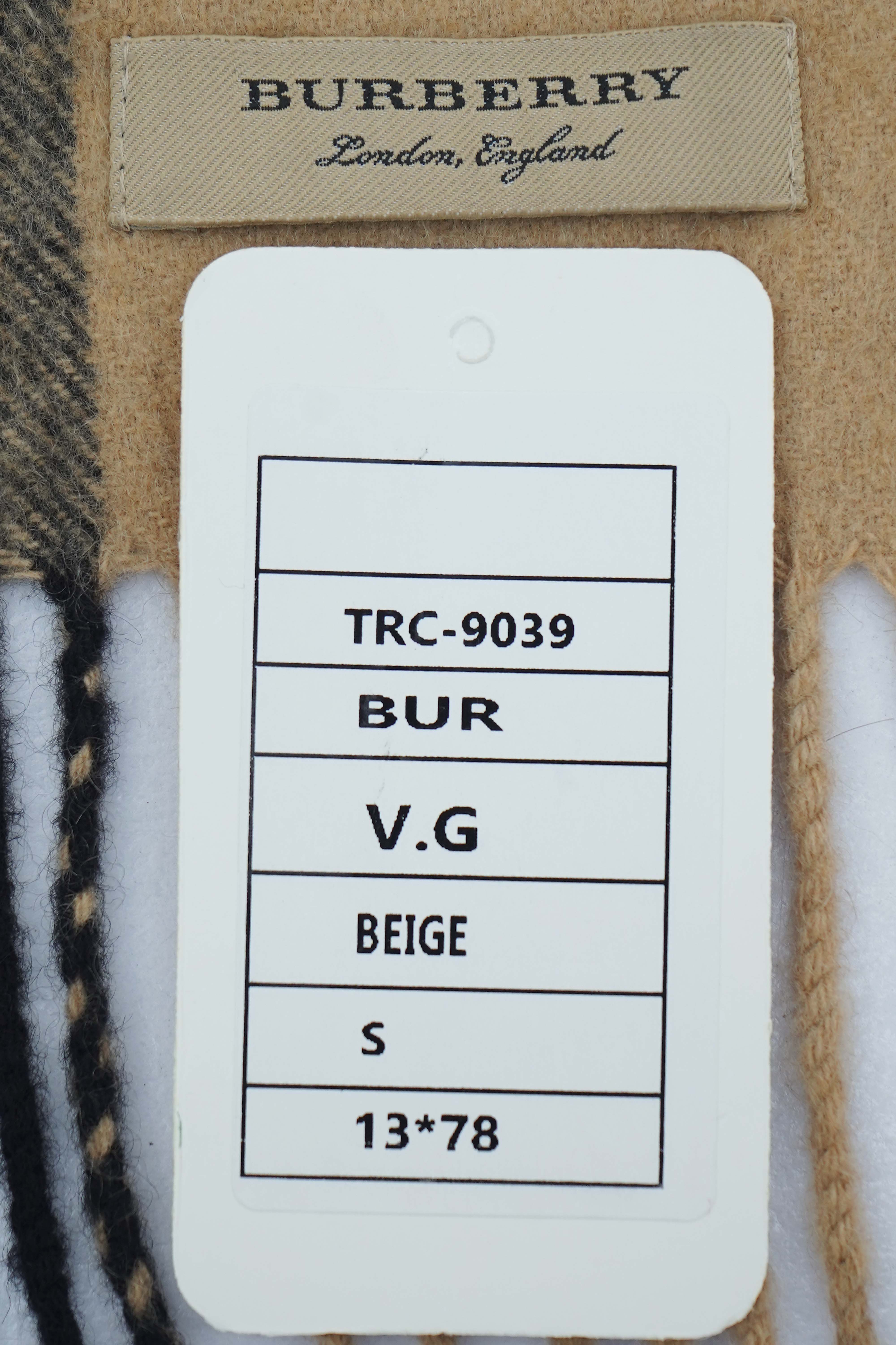 Burberry Check Cashmere Beige Scarf (Pre-owned)
