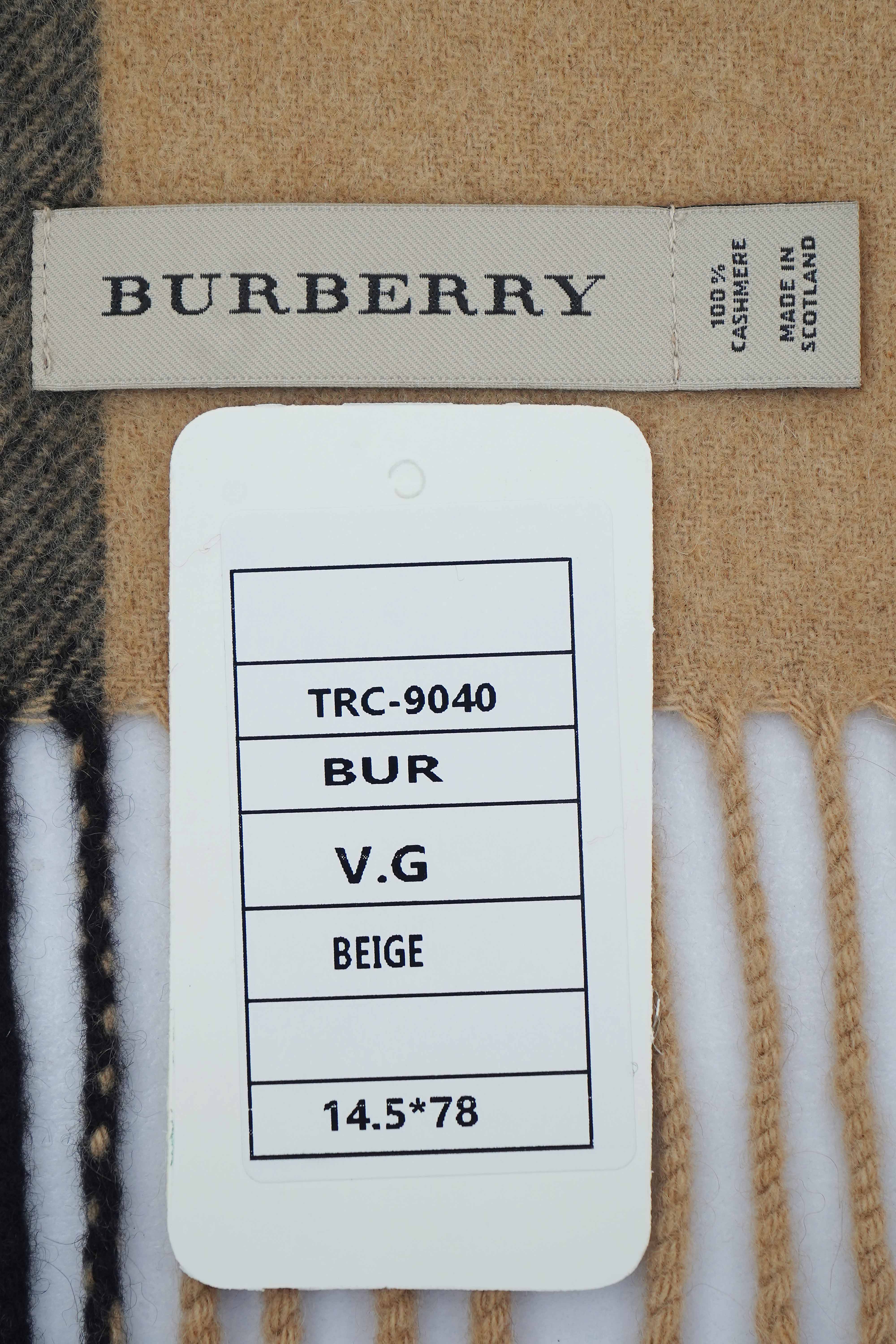 Burberry Check Cashmere Beige Scarf (Pre-owned)