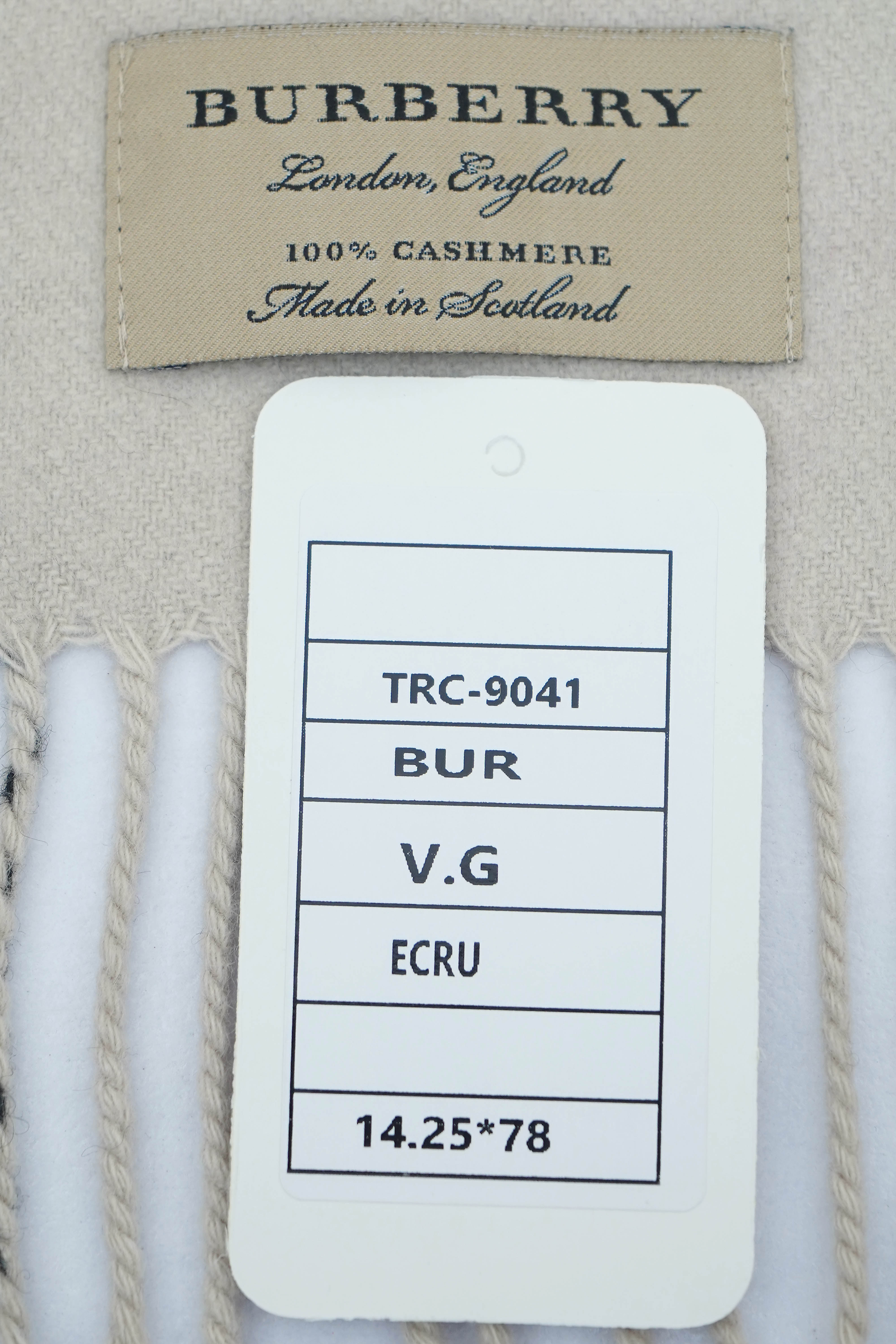 Burberry Check Cashmere Ecru Scarf (Pre-owned)