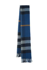 Burberry Check Cashmere Blue Scarf (Pre-owned)