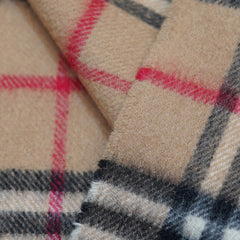 Cashmere/Wool Plaid Print Vintage Pre-Loved Scarf