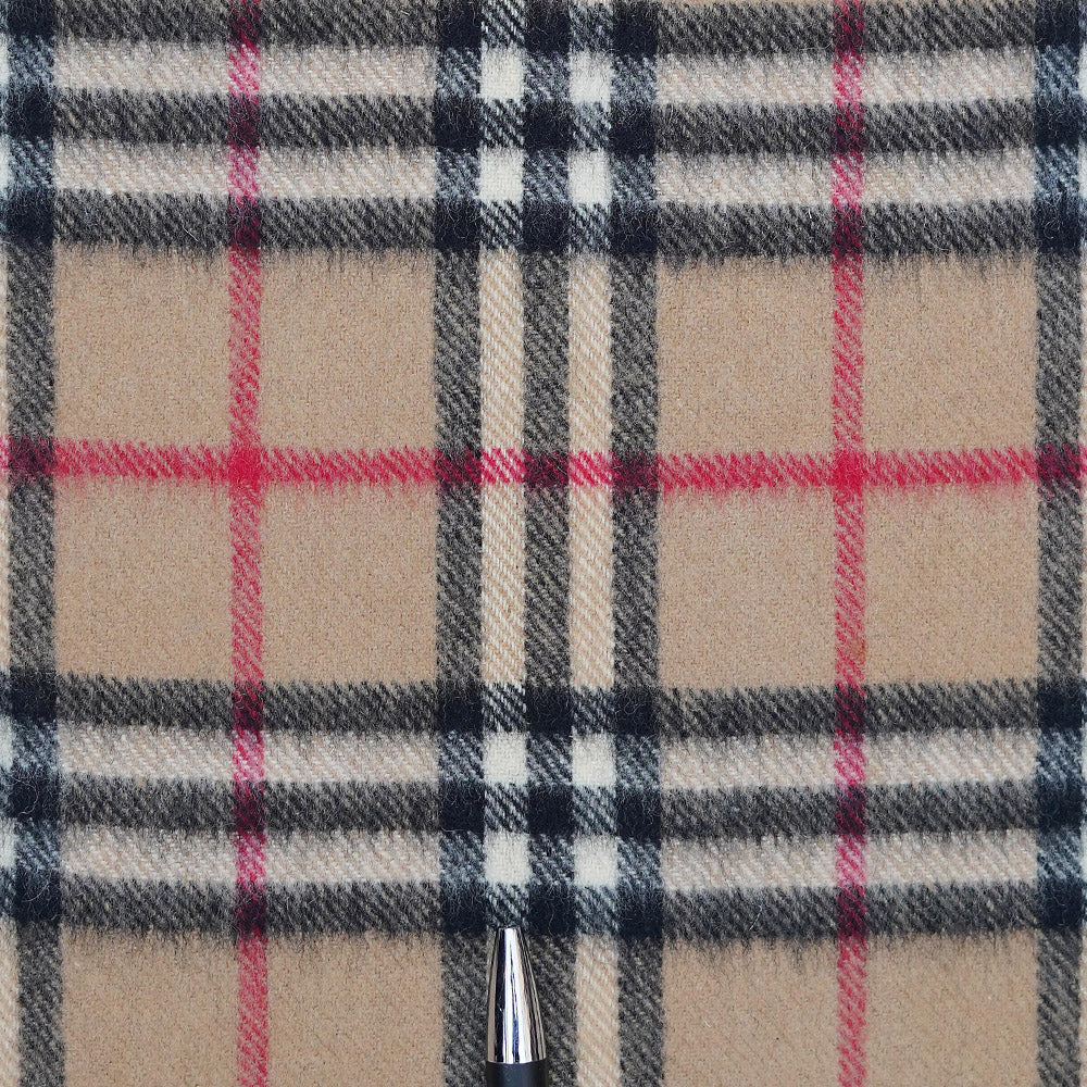 Cashmere/Wool Plaid Print Vintage Pre-Loved Scarf
