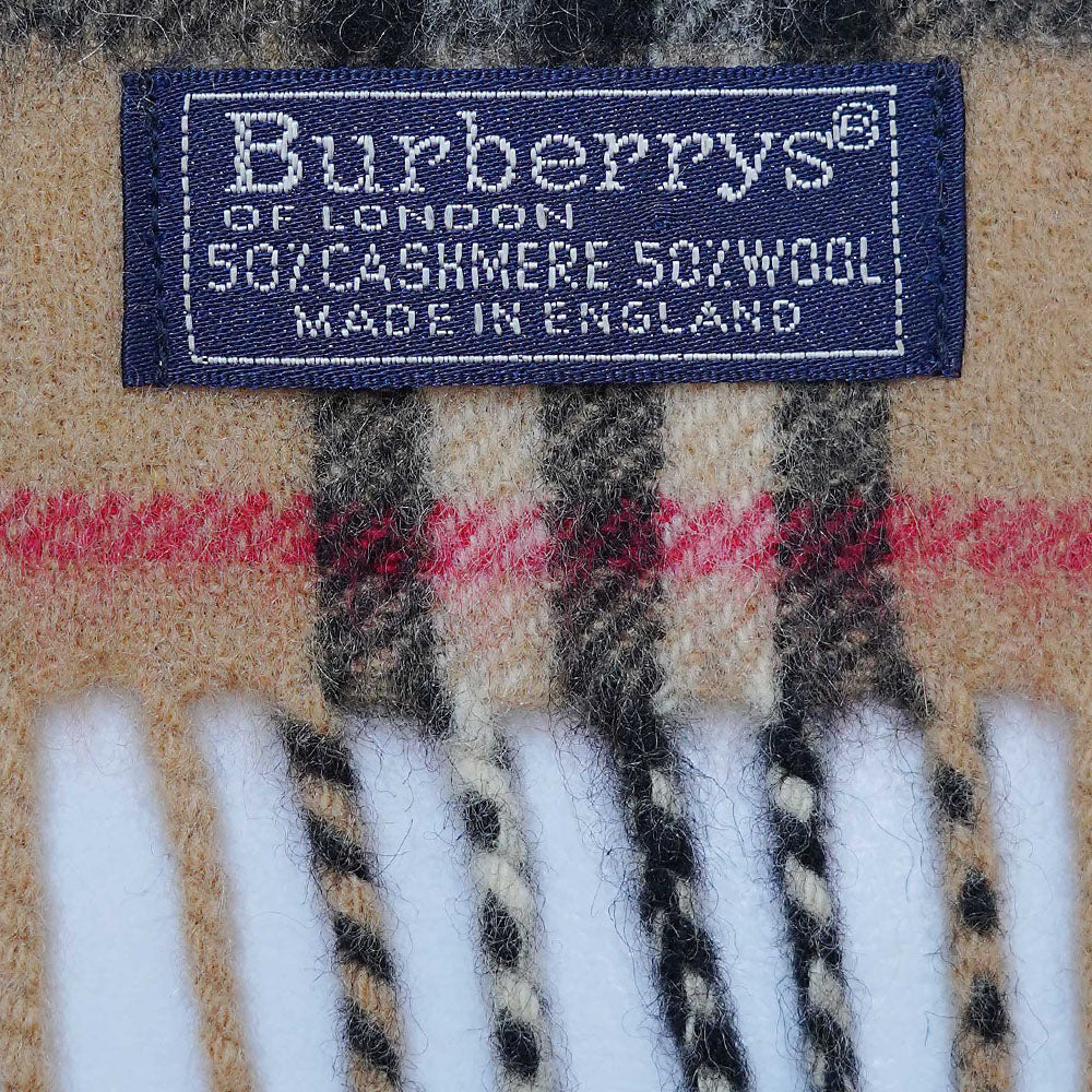 Cashmere/Wool Plaid Print Vintage Pre-Loved Scarf