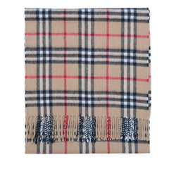 Cashmere/Wool Plaid Print Vintage Pre-Loved Scarf