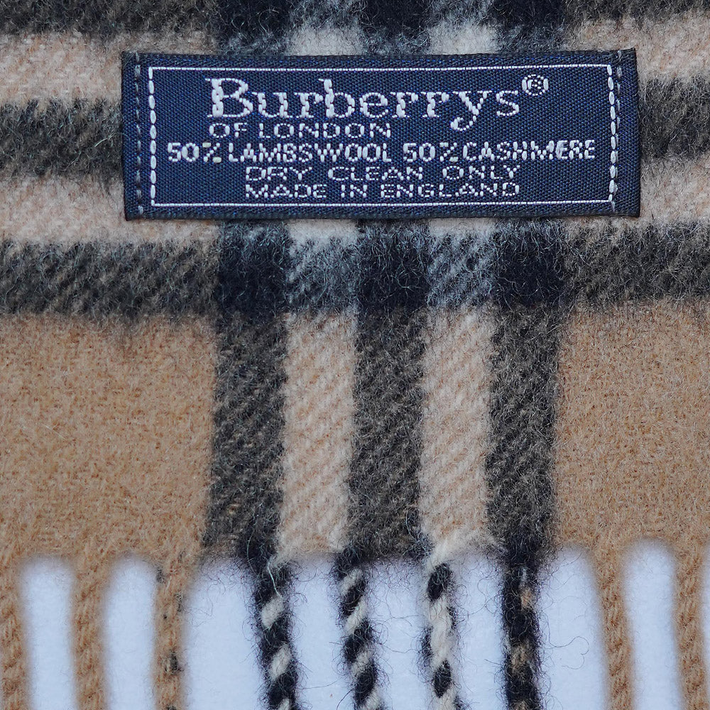 Cashmere/Wool Plaid Print Vintage Pre-Loved Scarf
