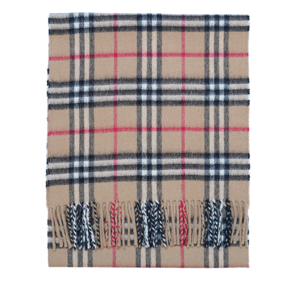 Cashmere/Wool Plaid Print Vintage Pre-Loved Scarf