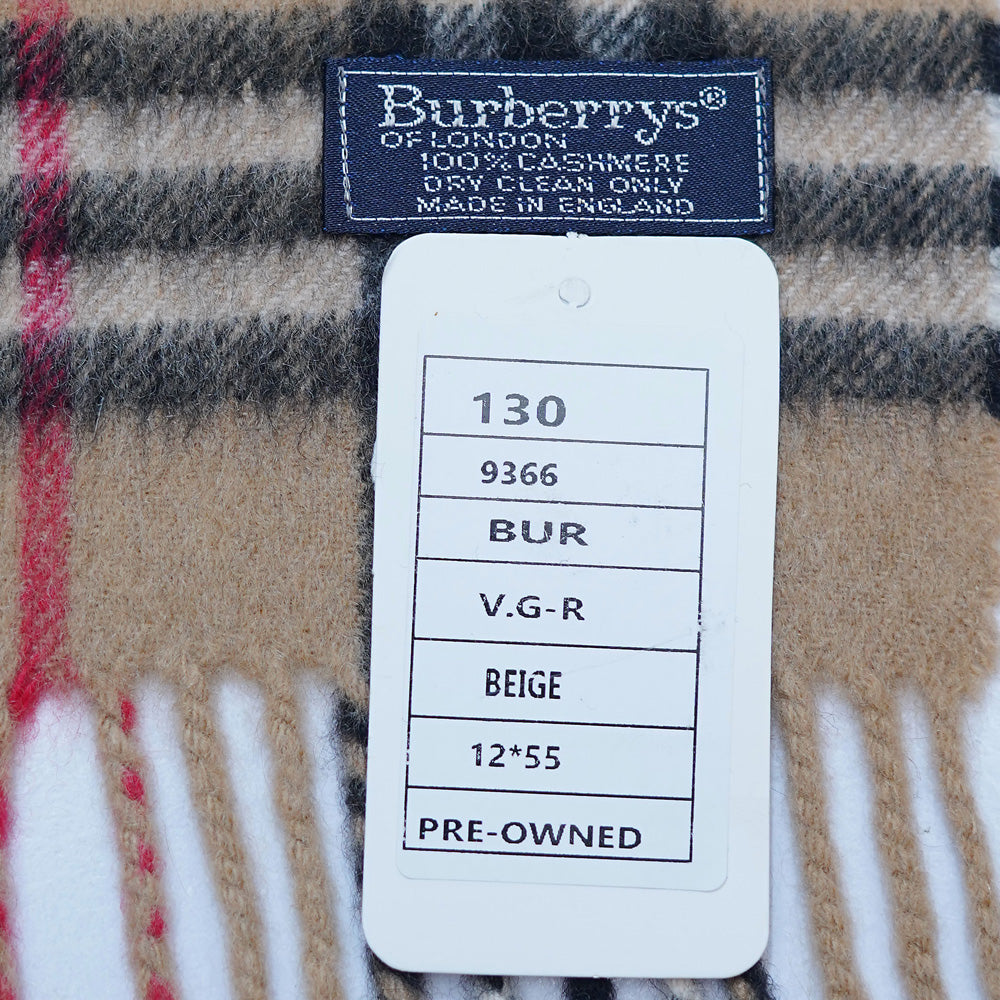 Cashmere Plaid Print Vintage Pre-Loved Scarf