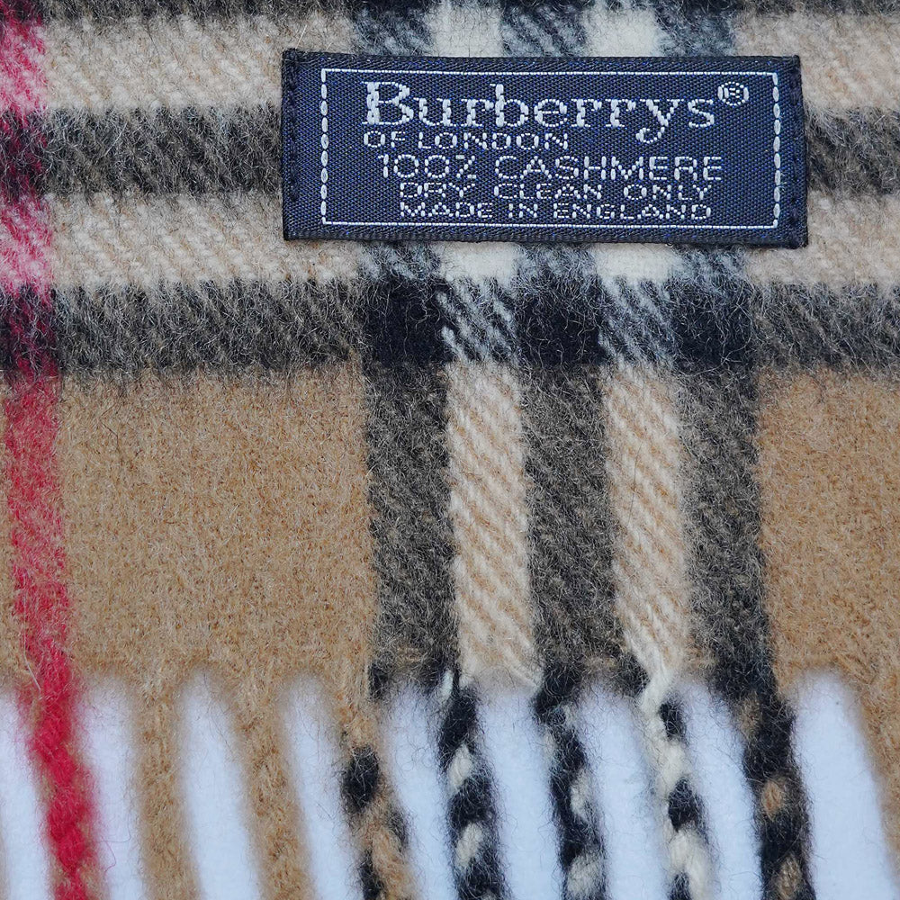 Cashmere Plaid Print Vintage Pre-Loved Scarf