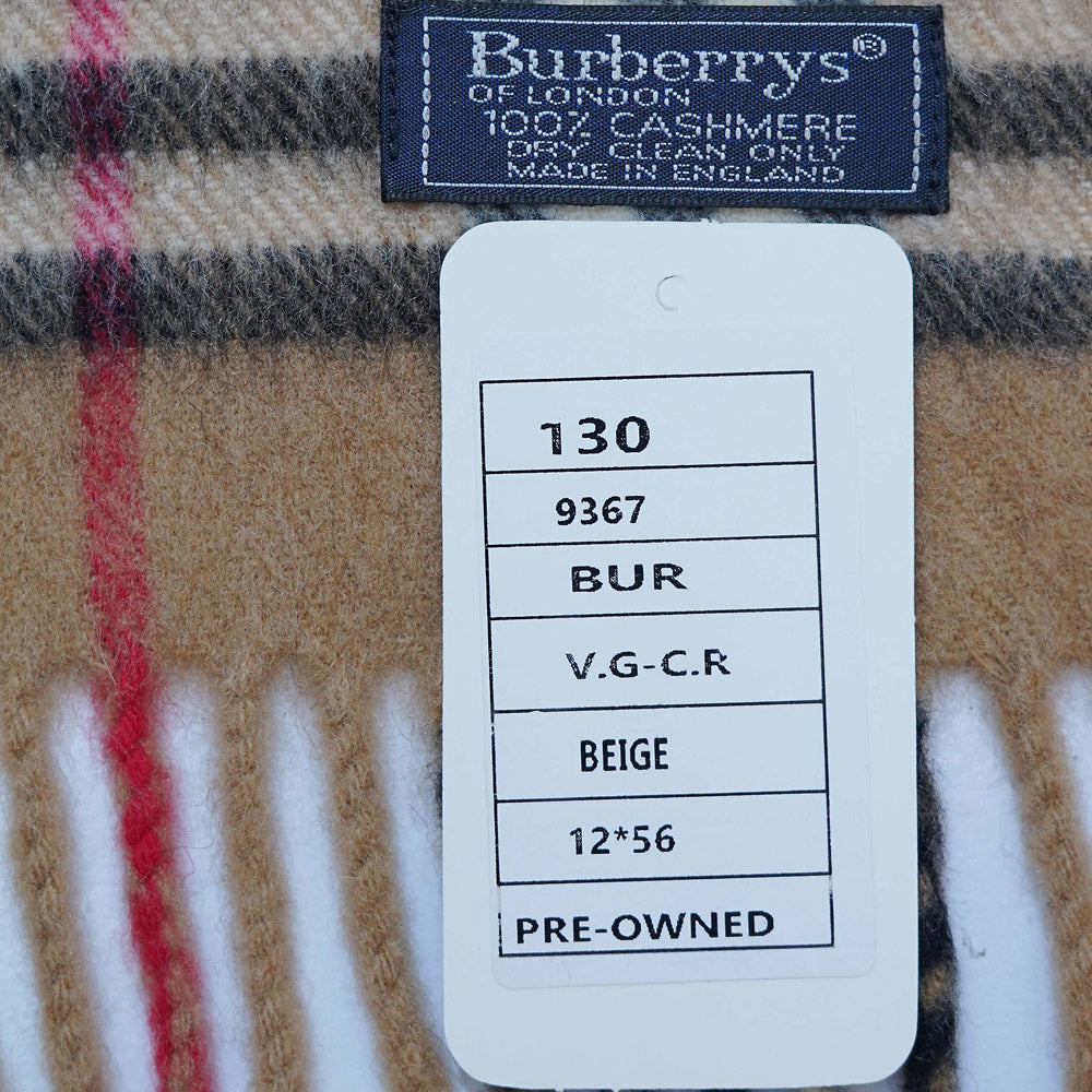 Cashmere Plaid Print Vintage Pre-Loved Scarf