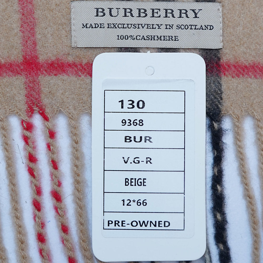 Cashmere Plaid Print Vintage Pre-Loved Scarf