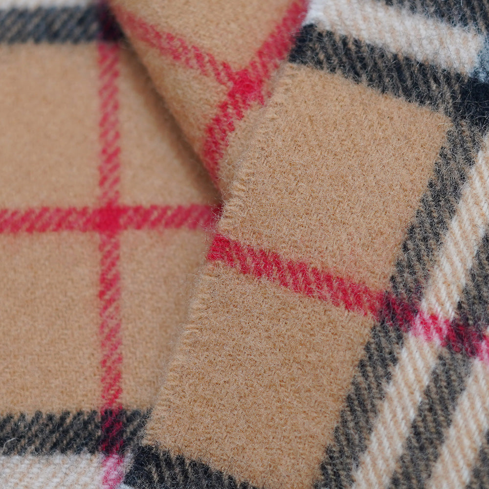 Lambswool Plaid Print Vintage Pre-Loved Scarf