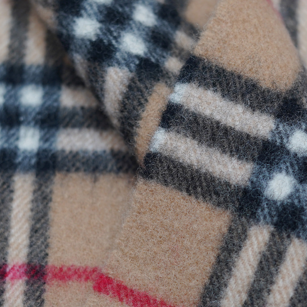 Lambswool Plaid Print Vintage Pre-Loved Scarf